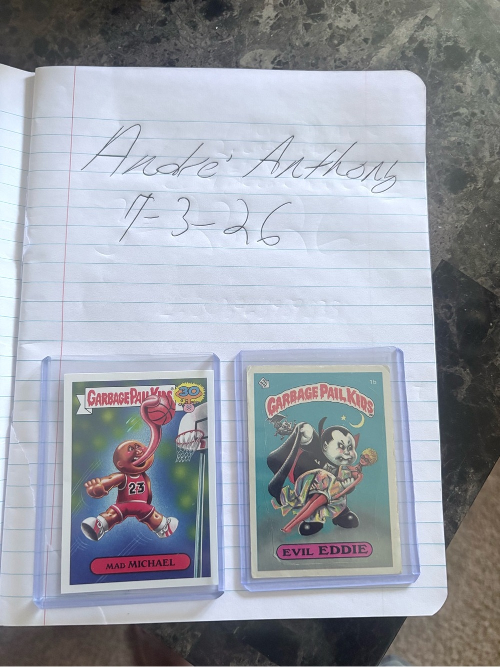 Topps Garbage Pail Kids Basketball Red Blue Trading Card Pair